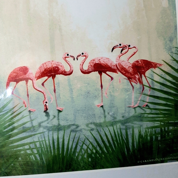 Flamingo Art Print in White Frame - Picture 2 of 4